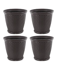 Suncast Sonora 22" Wicker Decorative Garden Flower Planter, (4 Pack)