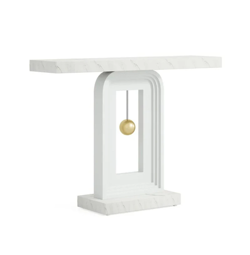 Slickblue Elegant Console Sofa Table with Gold Decor for Entryway and Home Accent Display