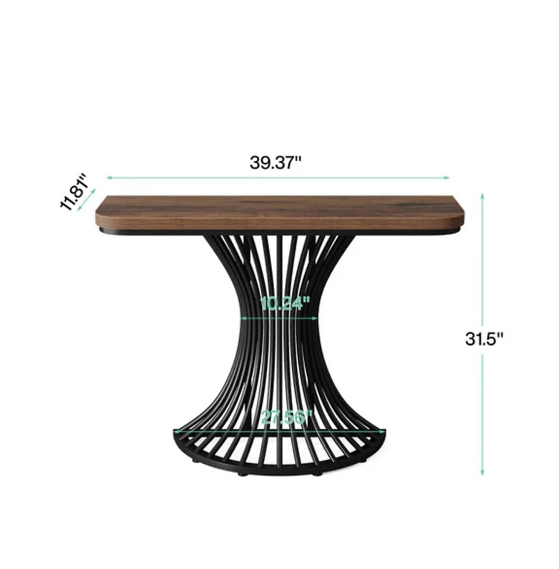 Slickblue Contemporary Console Table with Stylish Geometric Metal Frame for Home Decor