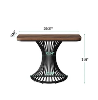 Slickblue Contemporary Console Table with Stylish Geometric Metal Frame for Home Decor