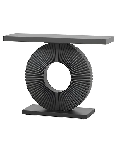 Slickblue Modern Wood Console Table with Geometric Base