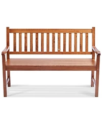 flynama 50" Outdoor Wood Garden Bench with Backrest, 800 lbs Capacity