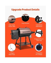 Asagikoiai Outdoor Electric Pellet Grill Smoker with Meat Probe and 12 lb Hopper
