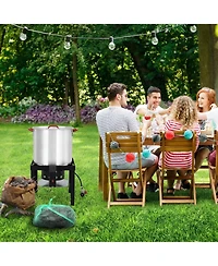 Xo 110,000 Btu 60-Quart Aluminum Seafood Boil Pot Kit with Steam/ Boil Basket and Strainer for Camping