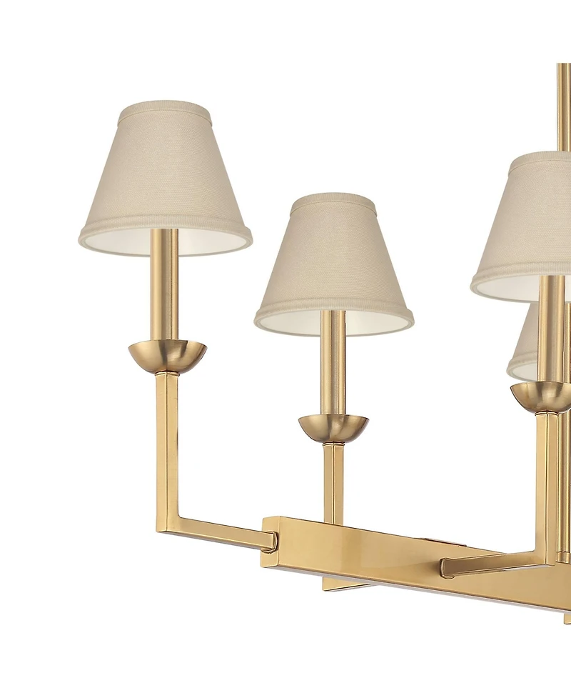 Possini Euro Design Kime 50inch W 8-Light Island Chandelier with Shades