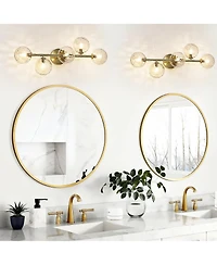 Midola Bathroom Vanity Light Fixtures: Modern Bath 5 Lights Brushed Golden Brass Wall Sconce