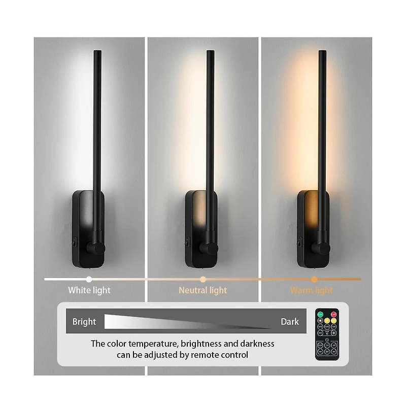 Busdays Remote Control Rechargeable Wall Light Led Picture Light for Bedroom Wireless Magnetic Clip On Art Fixture 3CCT Dimmable