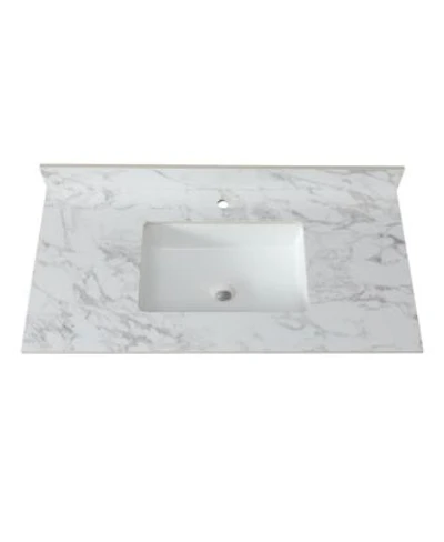 Sillysis 31 37 43 Inch Sintered Stone Bathroom Vanity Top With Rectangular Undermount Sink 4 Inch Backsplash American Design
