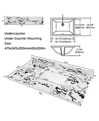 Sillysis 31/37/43 Inch Sintered Stone Bathroom Vanity Top with Ceramic Undermount Sink, Backsplash, Overflow, Stain Resistant Surface
