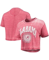 Pressbox Women's Crimson Alabama Tide Edith Burnout Crop T-Shirt