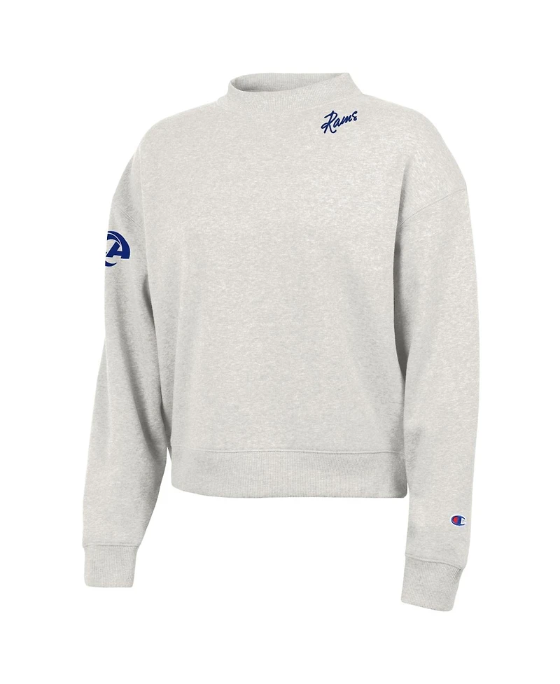 Champion Women's Gray Los Angeles Rams Triumph Fleece Mock Neck Tri-Blend Sweatshirt