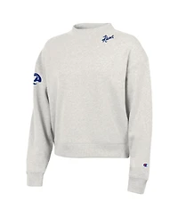Champion Women's Gray Los Angeles Rams Triumph Fleece Mock Neck Tri-Blend Sweatshirt