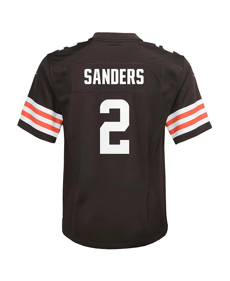 Nike Big Boys and Girls Shedeur Sanders Brown Cleveland Browns Game Jersey