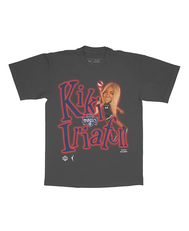 Playa Society Men's and Women's Kiki Iriafen Charcoal Washington Mystics Sketch T-Shirt