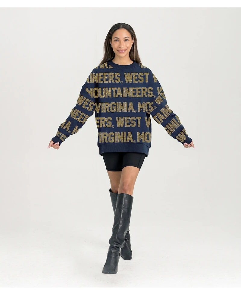 Gameday Couture Women's Navy West Virginia Mountaineers Oversized Hype Era Sweatshirt