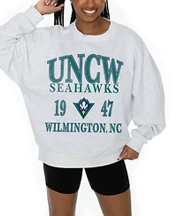 Gameday Couture Women's Ash Unc Wilmington Seahawks Premium Fleece Pullover Sweatshirt