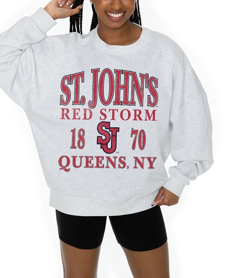Gameday Couture Women's Ash St. John's Red Storm Premium Fleece Pullover Sweatshirt