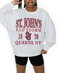 Gameday Couture Women's Ash St. John's Red Storm Premium Fleece Pullover Sweatshirt