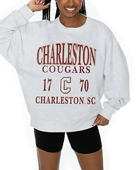 Gameday Couture Women's Ash Charleston Cougars Premium Fleece Pullover Sweatshirt