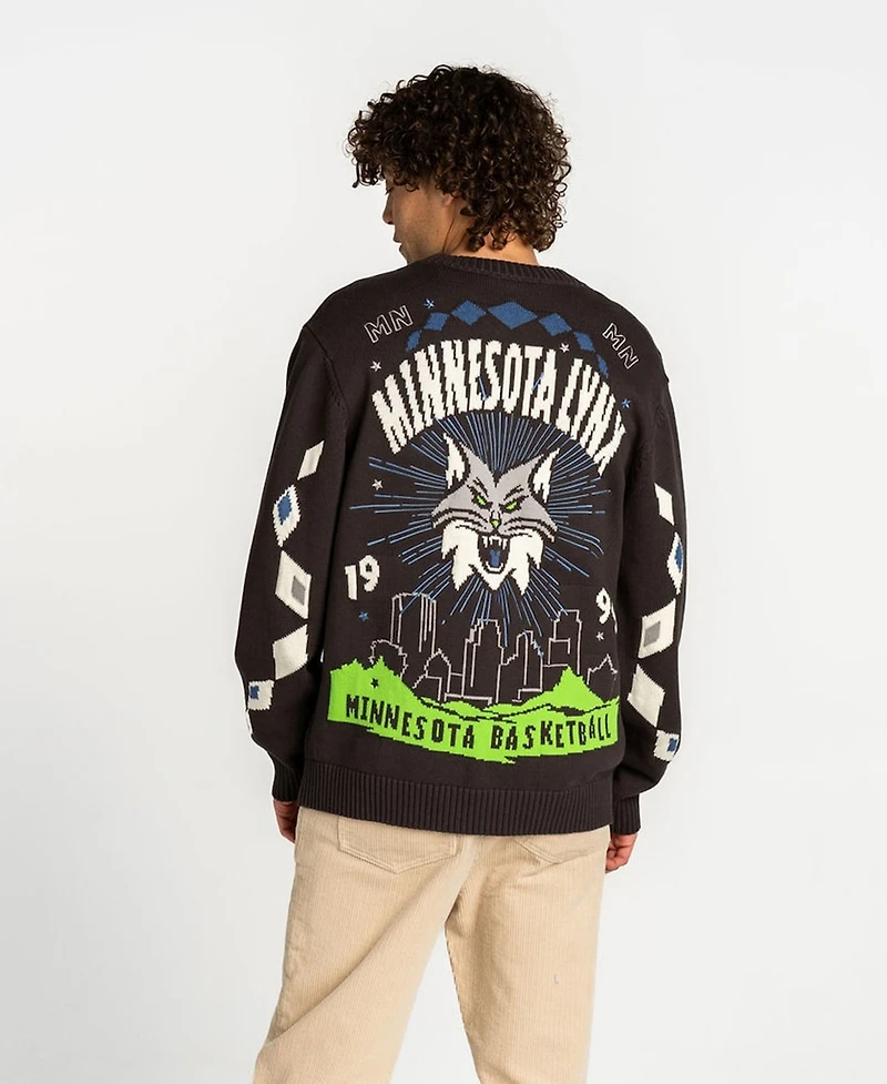 The Wild Collective Men's and Women's Anthracite Minnesota Lynx Oversized Button-Up Jacquard Cardigan Sweater