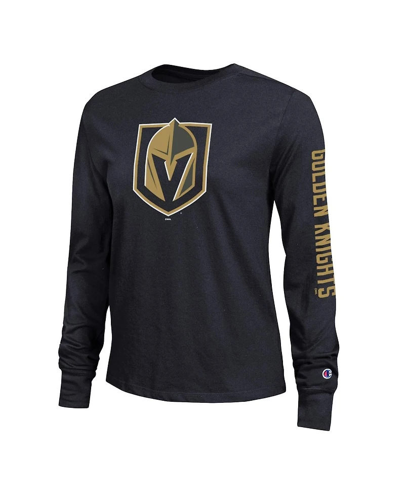 Champion Women's Black Vegas Golden Knights 2-Hit Long Sleeve T-Shirt