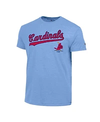 Champion Men's Light Blue St. Louis Cardinals Cooperstown Wordmark Lockup Tri-Blend T-Shirt