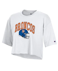 Champion Women's White Denver Broncos Boyfriend Cropped T-Shirt