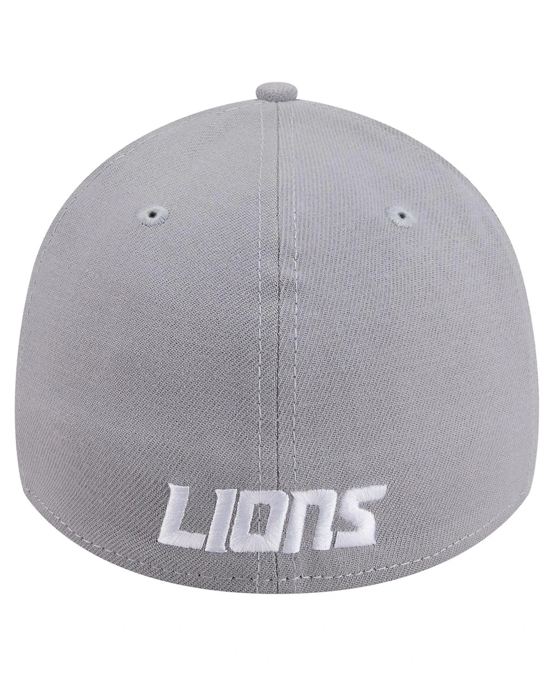 New Era Men's Gray Detroit Lions Core Team 39THIRTY Flex Hat