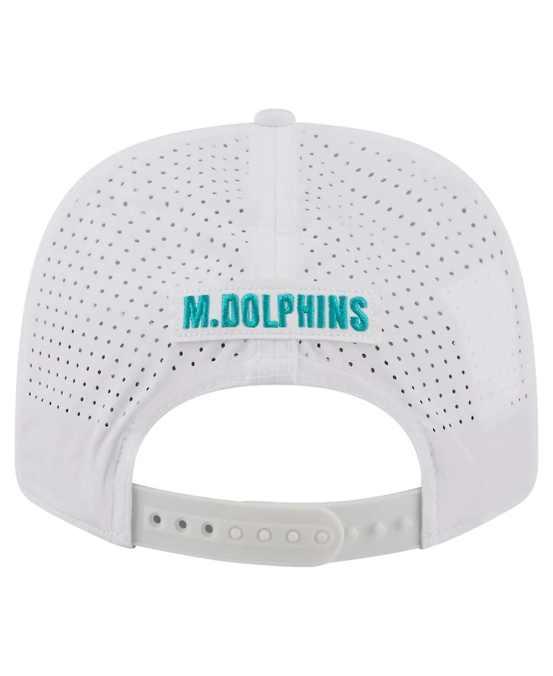 New Era Men's White Miami Dolphins Name Plate 9SEVENTY Adjustable Hat