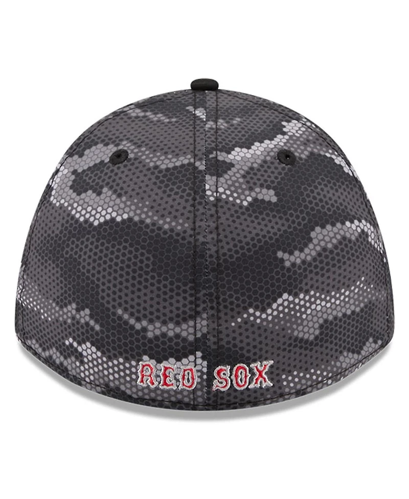 New Era Men's Black Boston Red Sox Camo 39THIRTY A-Frame Flex Hat