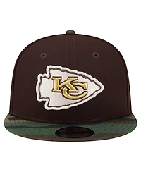 New Era Men's Dark Brown Kansas City Chiefs Burnt Wood Camo 9FIFTY Snapback Hat