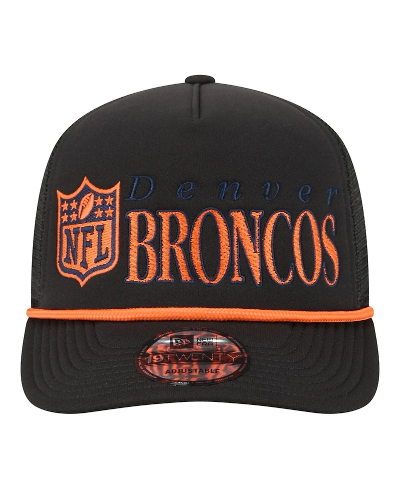 New Era Men's Black Denver Broncos Throwback Foam 19TWENTY Adjustable Hat