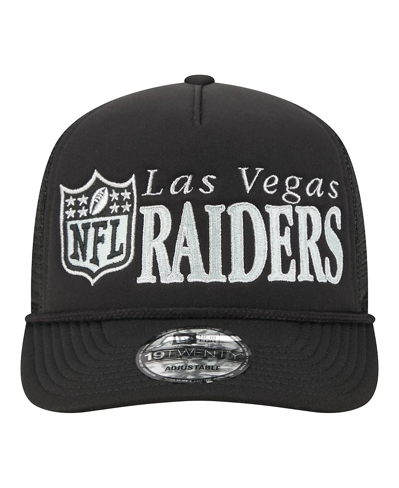 New Era Men's Black Las Vegas Raiders Throwback Foam 19TWENTY Adjustable Hat