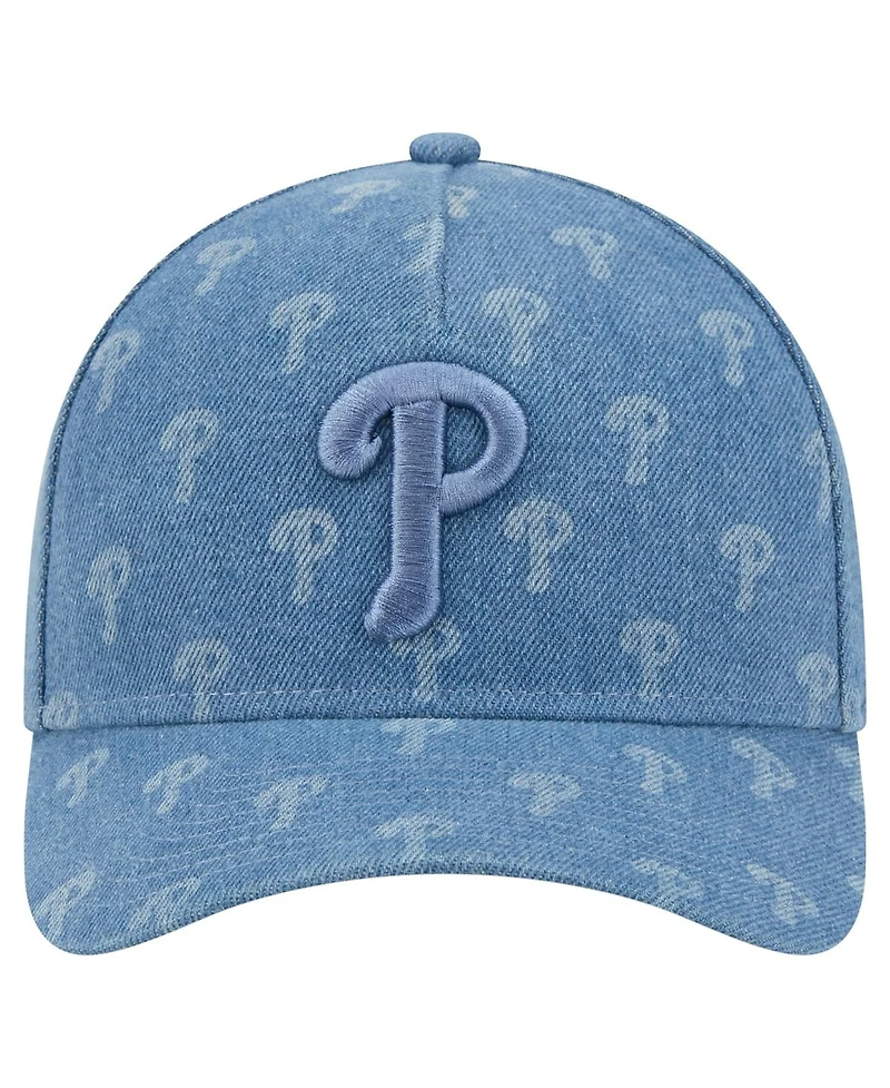 New Era Men's and Women's Denim Philadelphia Phillies A-Frame 9FORTY Adjustable Hat