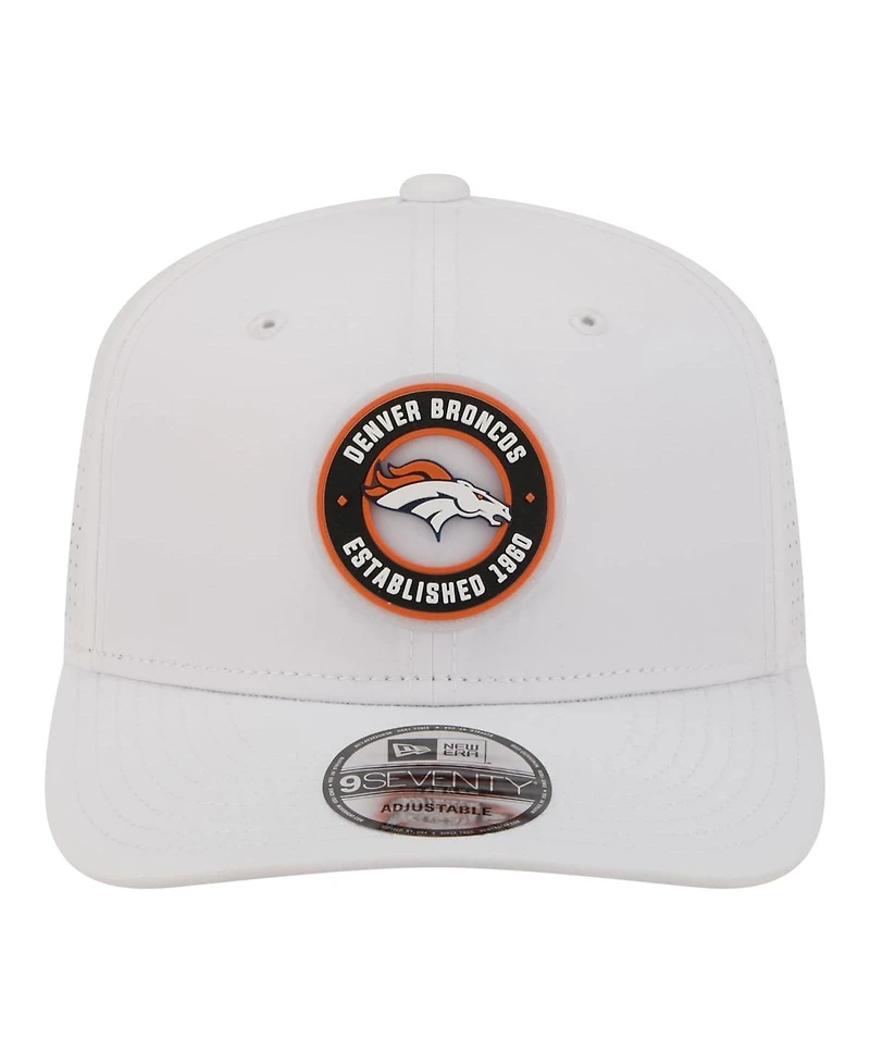 New Era Men's White Denver Broncos Coolera 9SEVENTY Adjustable Hat