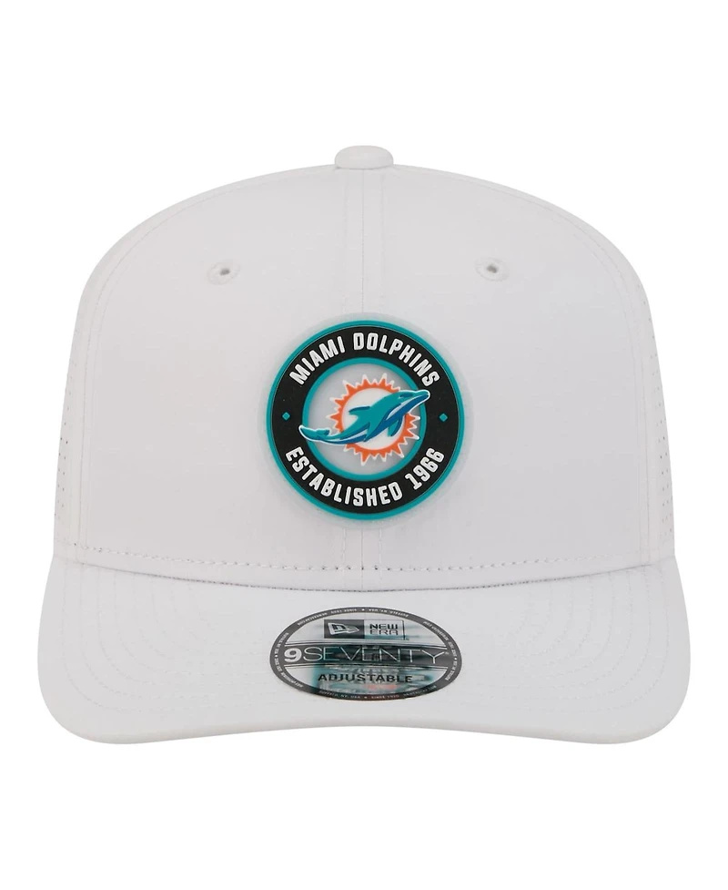 New Era Men's White Miami Dolphins Coolera 9SEVENTY Adjustable Hat
