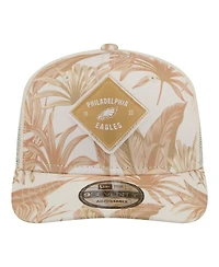 New Era Men's Tan Philadelphia Eagles Tonal Palm Coolera 9SEVENTY Adjustable Trucker Hat
