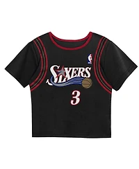 Mitchell & Ness Preschool Allen Iverson Black Philadelphia 76ers Play by Place Two-Pack T-Shirt Shorts Set