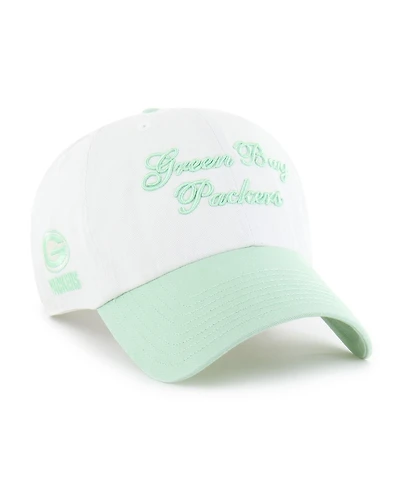 '47 Brand Women's White Green Bay Packers Gelato Two-Tone Clean Up Adjustable Hat