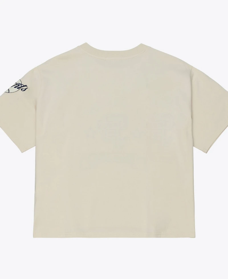 Mitchell & Ness Women's Cream San Francisco Giants Cooperstown Yacht Rock Boxy Cropped T-Shirt