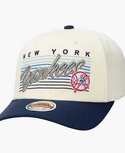 Mitchell & Ness Men's and Women's Cream New York Yankees Retro Lines Stretch Snapback Hat