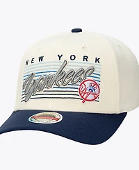 Mitchell & Ness Men's and Women's Cream New York Yankees Retro Lines Stretch Snapback Hat