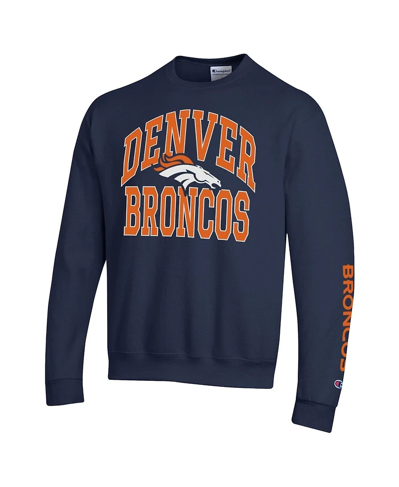 Champion Men's Navy Denver Broncos Powerblend Fleece Sweatshirt