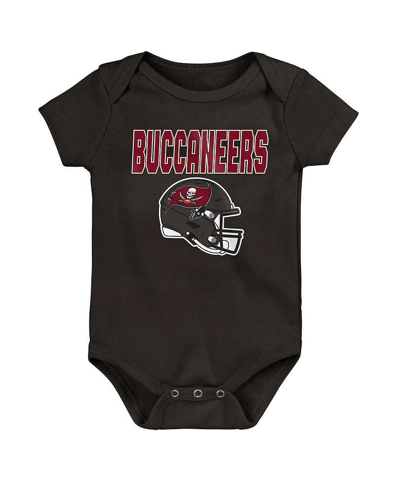 Outerstuff Boys and Girls 3 Piece Tampa Bay Buccaneers Littlest Player Bodysuit Set