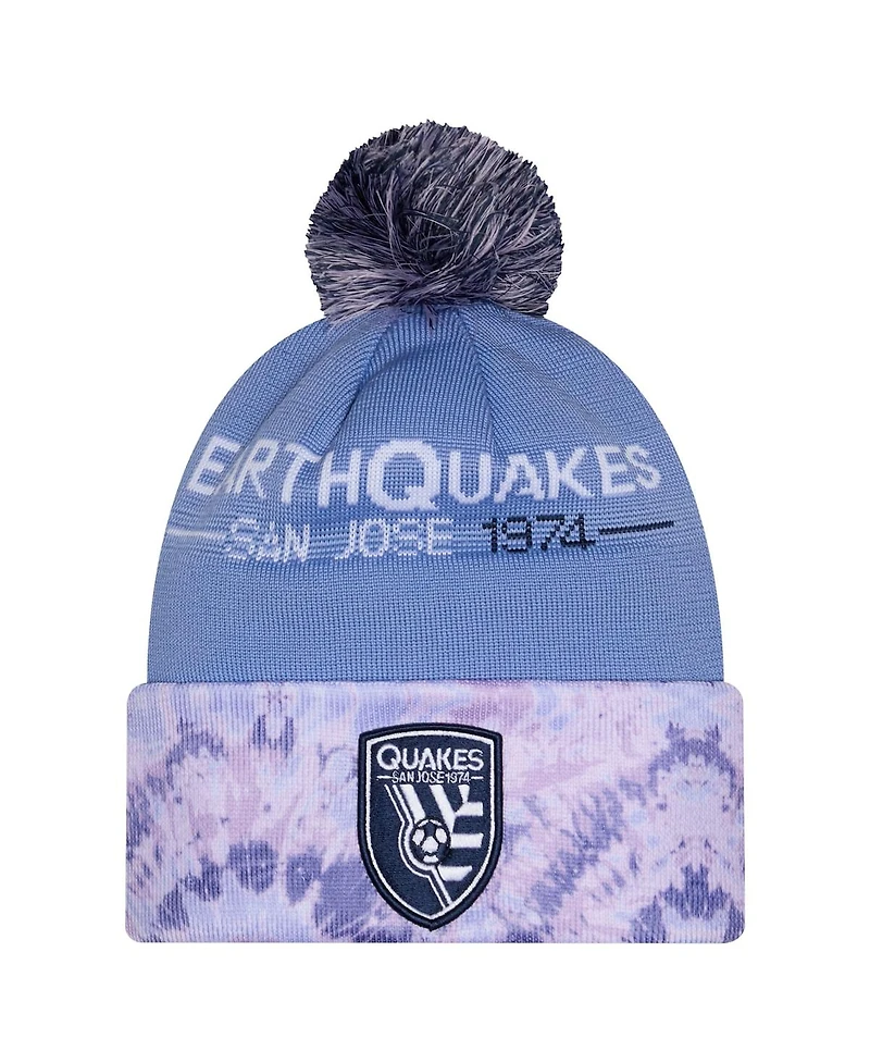 New Era Men's Light Blue San Jose Earthquakes 2026 Jersey Hook Cuffed with Pom Knit Hat
