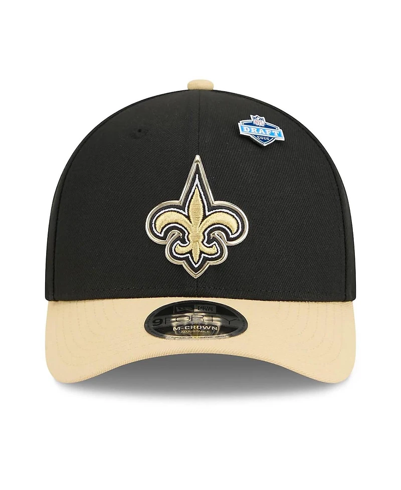 New Era Men's Black/Gold New Orleans Saints 2026 Nfl Draft 9FORTY M-Crown Adjustable Hat