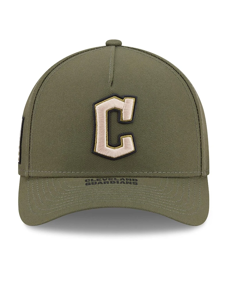 New Era Big Boys and Girls Olive Cleveland Guardians 2026 Armed Forces Day 9FORTY M-Crown Adjustable Hat