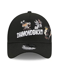 New Era Big Boys and Girls Black Arizona Diamondbacks Looney Tunes A-Frame 9FORTY Adjustable Hat