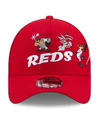 New Era Big Boys and Girls Red Cincinnati Reds Looney Tunes A-Frame 9FORTY Adjustable Hat