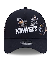New Era Big Boys and Girls Navy New York Yankees Looney Tunes A-Frame 9FORTY Adjustable Hat